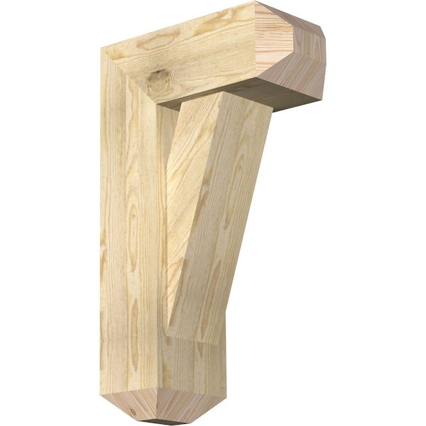Ekena Millwork Traditional Craftsman Rough Sawn Bracket w/ Offset Brace, Douglas Fir, 8"W x 18"D x 30"H BKT0806X18X30TRA04RDF - main